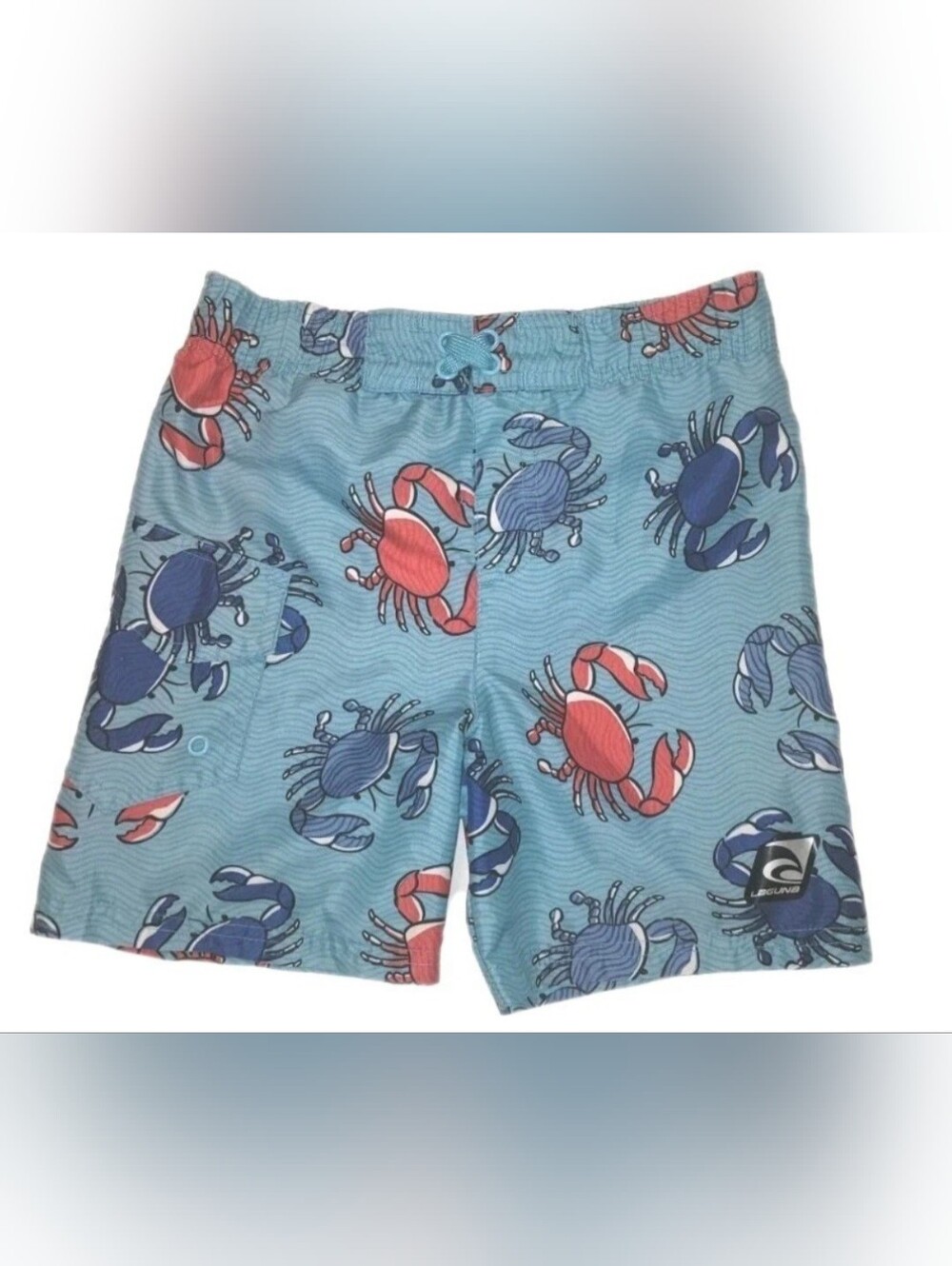 Laguna Toddler CRAB Patriotic RED WHITE BLUE JULY 4TH Swim Trunks Shorts 4T